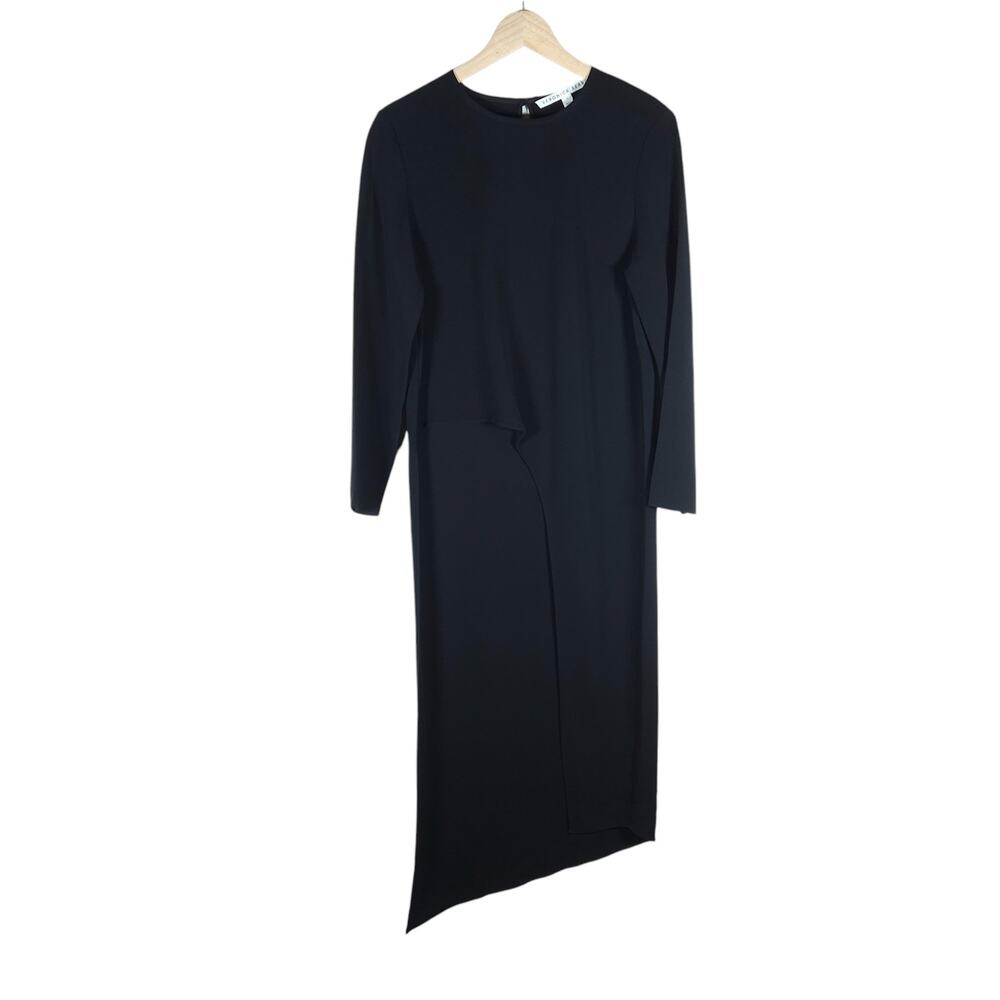 Veronica Beard Womens Cape Top 2 Black Long Sleeve Asymmetrical Hem Modern Glam